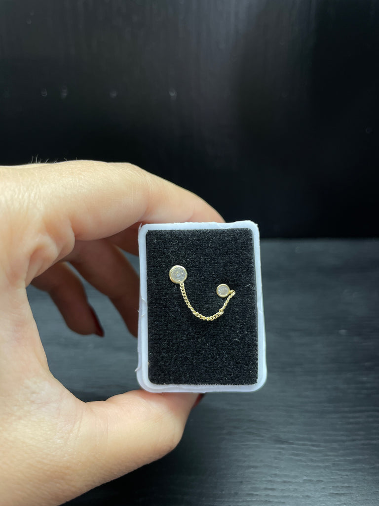 Broquel Piercing de oro 10 k - Zirconía