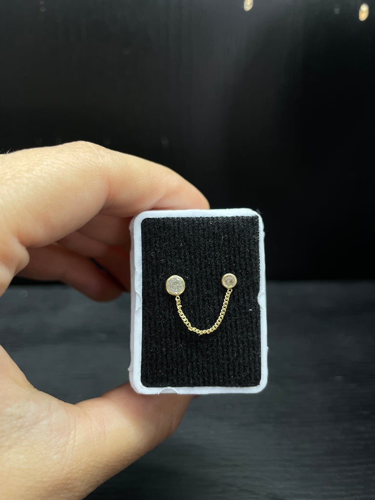 Broquel Piercing de oro 10 k - Zirconía