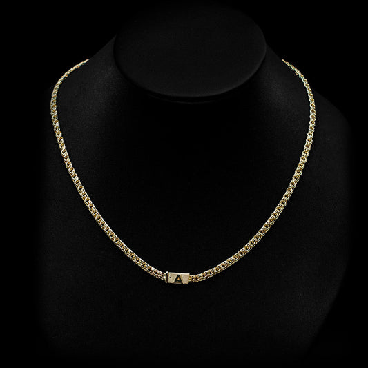 Cadena Tejido Chino con Inicial en Broche de 4