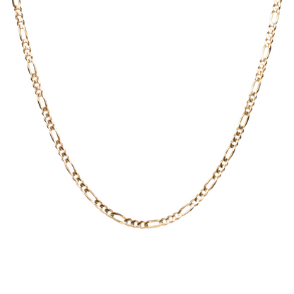 Cadena de oro amarillo tejido Figaro solido hecho a maquina con broche de perico 5 mm