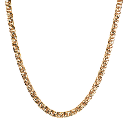 Cadena de oro amarillo tejido Guccino solido hecho a mano con broche de caja 8.5 mm