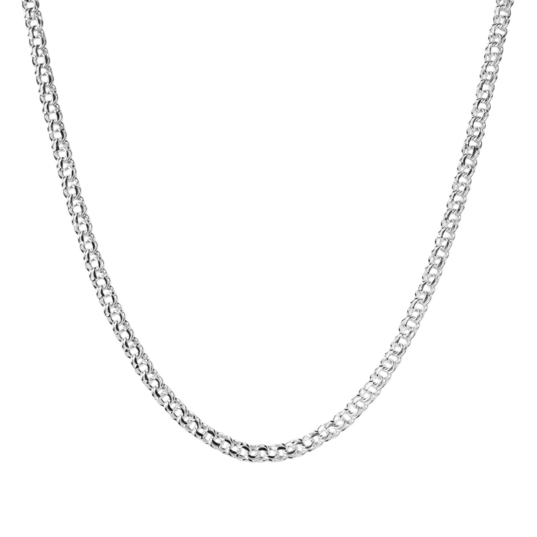 Cadena de plata tejido Chino solida hecha a mano con broche de caja 5.5 mm