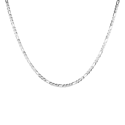 Cadena de plata tejido Figaro Marinero solida hecha a maquina con broche de perico 3.5 mm