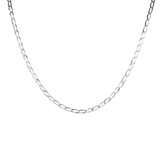 Cadena de plata tejido Rada solida hecha a maquina con broche de perico 3.5 mm