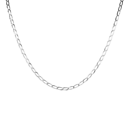 Cadena de plata tejido Rada solida hecha a maquina con broche de perico 3.5 mm