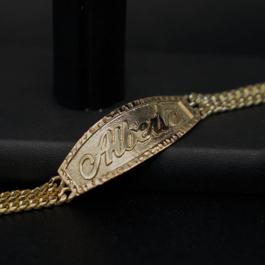 Esclava Tejido Barbado y Nombre en Placa