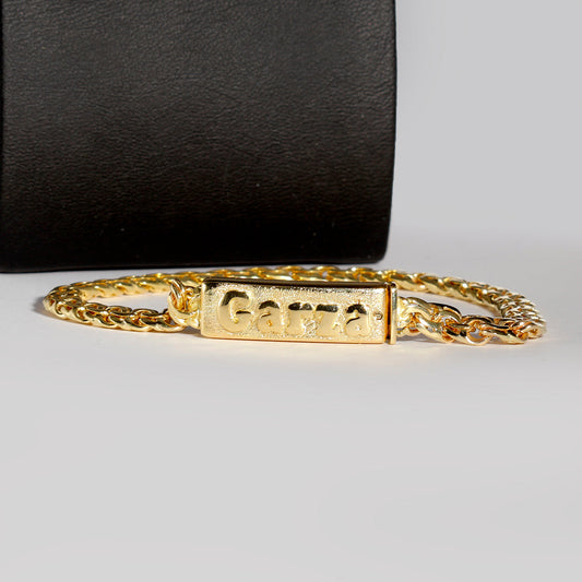 Esclava Tejido Chino con Apellido en Placa de Caja