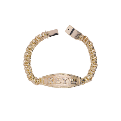 Esclava de oro tejido Guccino con nombre solido hecho a mano con broche de caja 8,5 mm