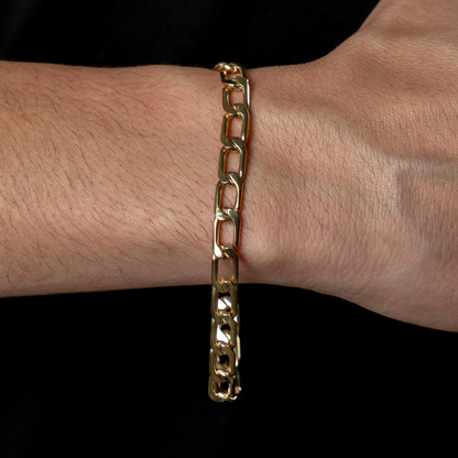 Pulso de oro tejido Semilla solido hecho a mano con broche de caja 7 mm