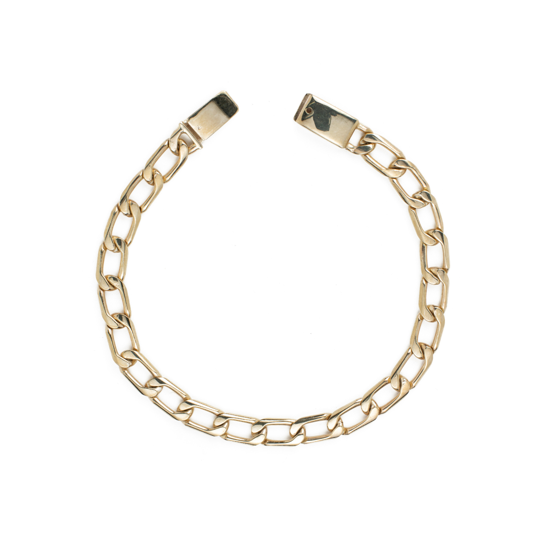 Pulso de oro amarillo tejido Semilla solido hecho a mano con broche de caja 7 mm