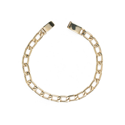 Pulso de oro amarillo tejido Semilla solido hecho a mano con broche de caja 7 mm