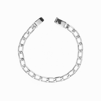 Pulso de oro blanco tejido Semilla solido hecho a mano con broche de caja 7 mm