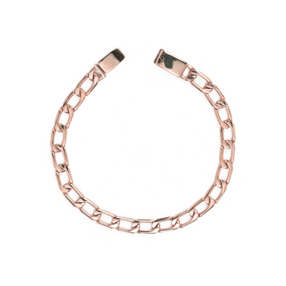 Pulso de oro rosa tejido Semilla solido hecho a mano con broche de caja 7 mm