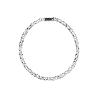 Pulso de plata tejido Chino solido hecho a mano con broche de caja 4 mm