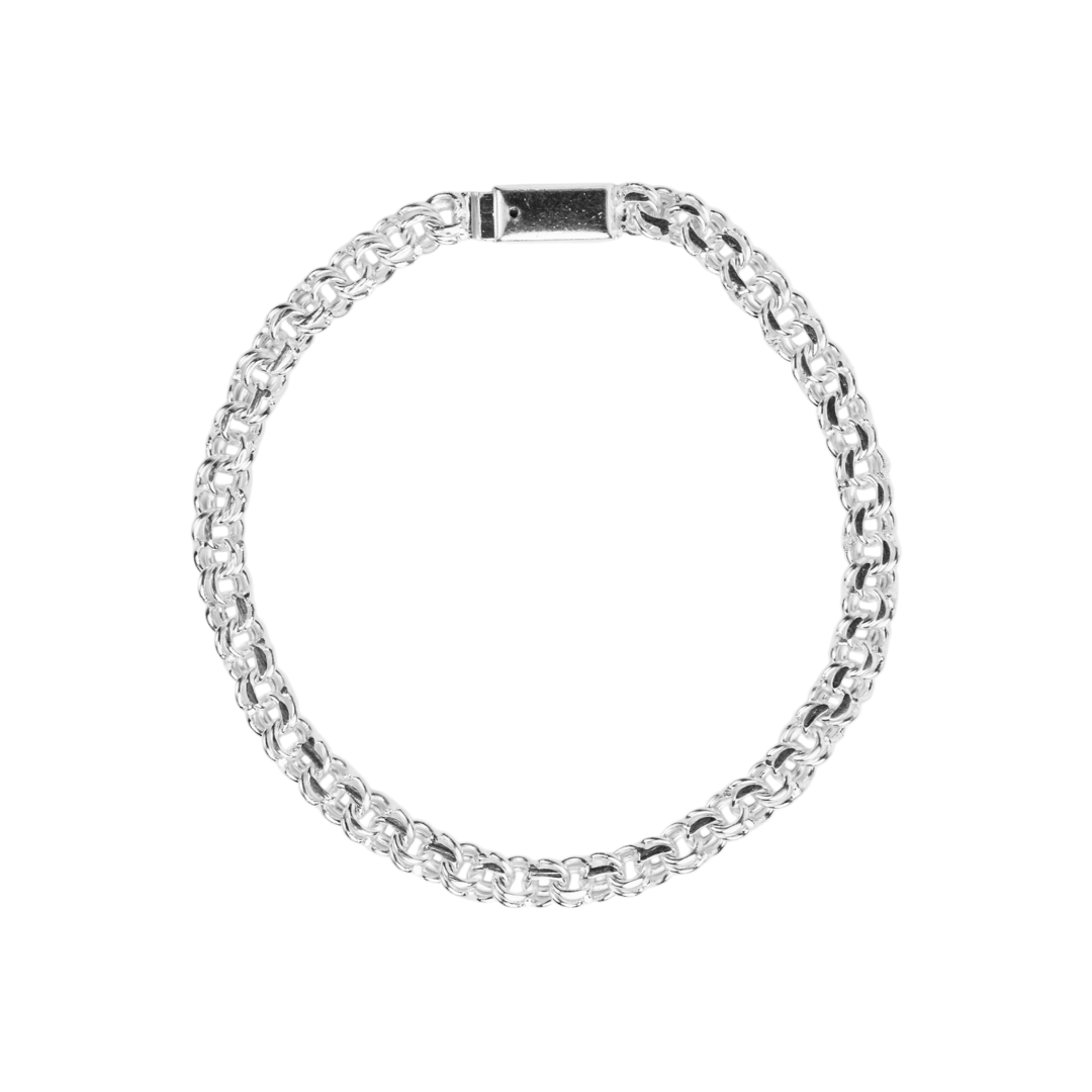 Pulso de plata tejido Chino solido hecho a mano con broche de caja 5.5 mm