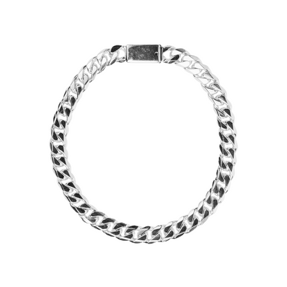 Pulso de plata tejido Cubano solido hecho a mano con broche de caja 6.5 mm