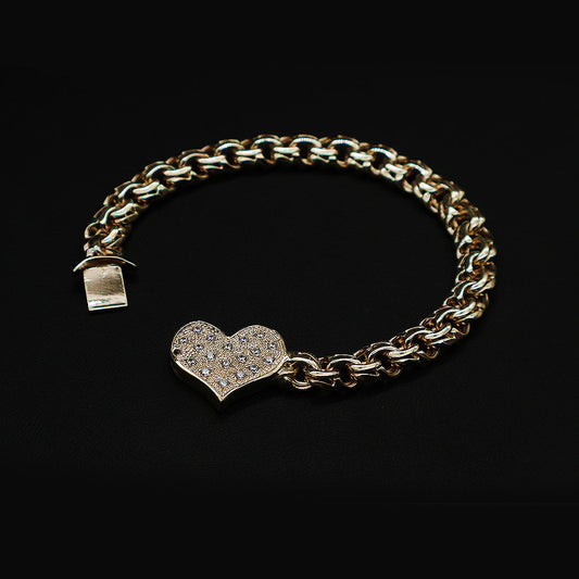 Pulso Tejido Chino con Broche de Corzon con Gemas 6 mm