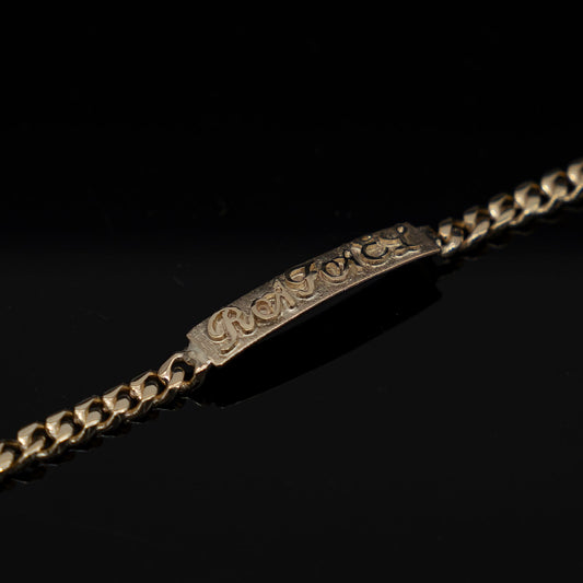 Esclava Tejido Barbado de 5 mm y Nombre en Placa